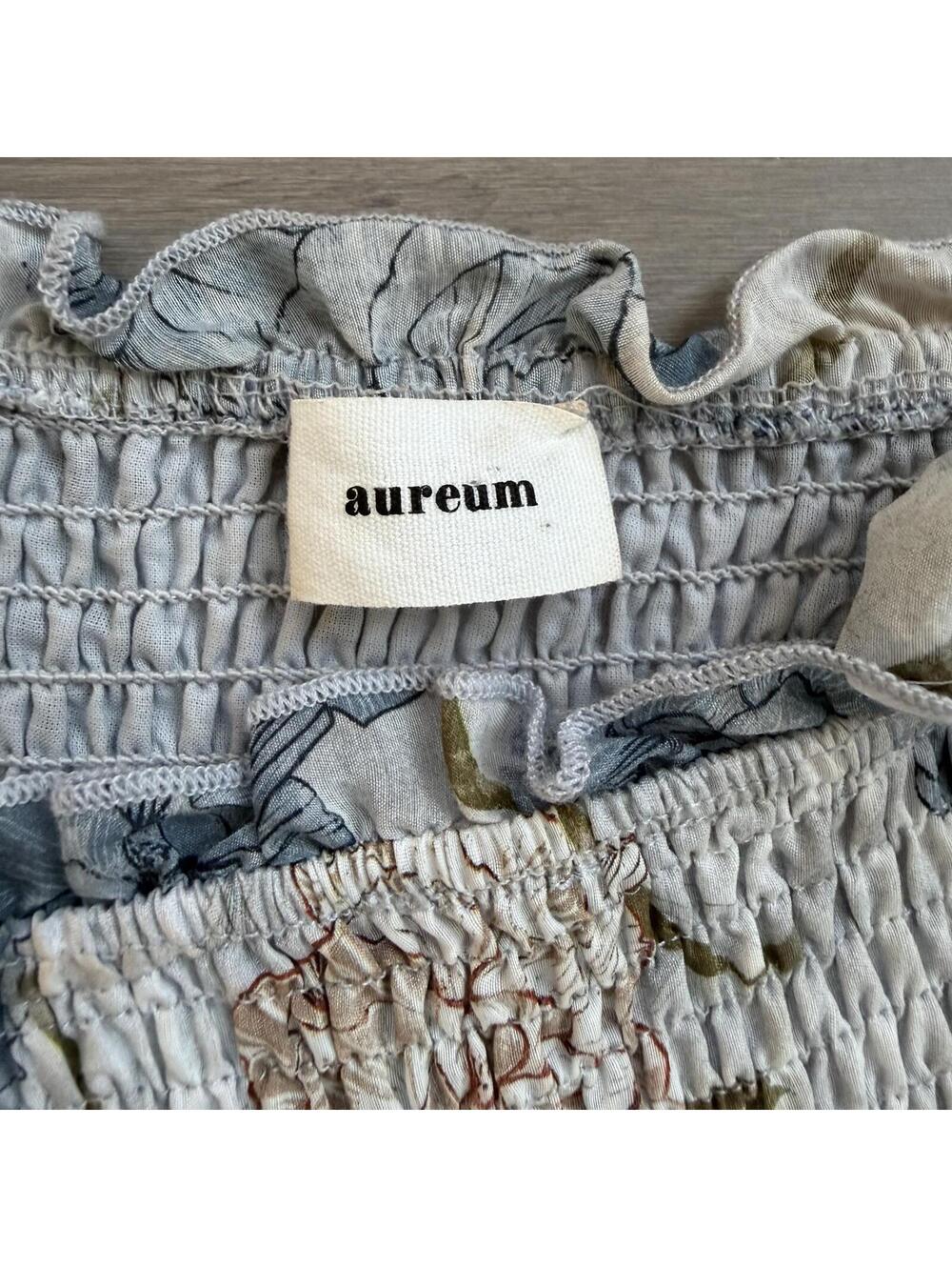 Aureum Floral Midi Dress | Smocked Bodice Size M - Picture 3 of 9